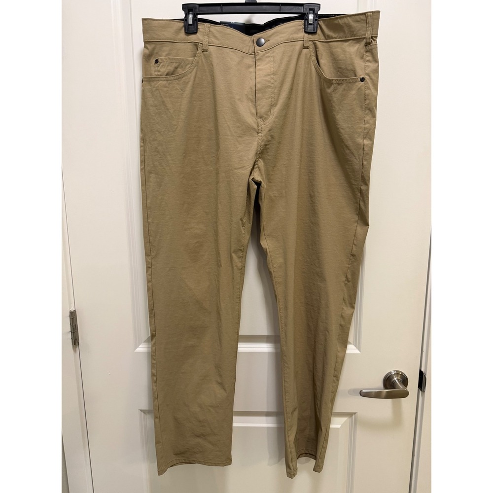 Denali Mens Travel Pants 40x30 Delta Khaki Straight Fit Stretch UPF 50 D747185S